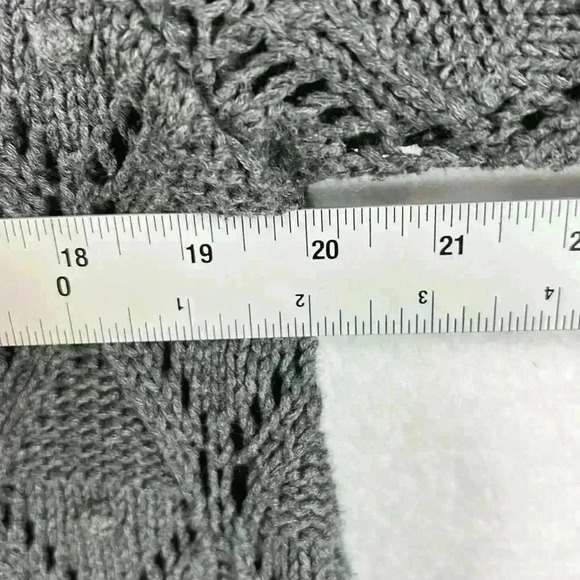 Tommy Hilfiger Sweater Women’s XL Gray Open Diamond Pattern Scoop Neck Knit - Picture 9 of 10